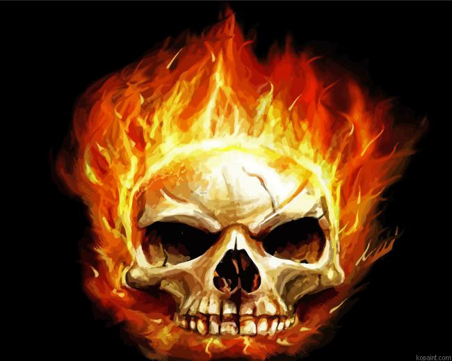 Fire Skull Head Paint By Numbers.png