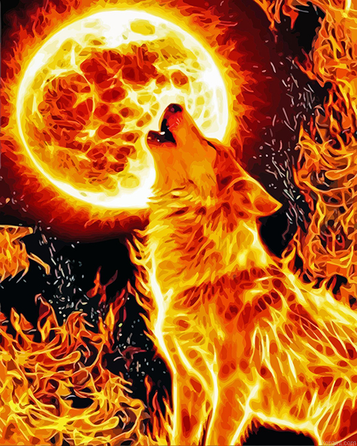 Fire Wolf Painting By Numberss.png