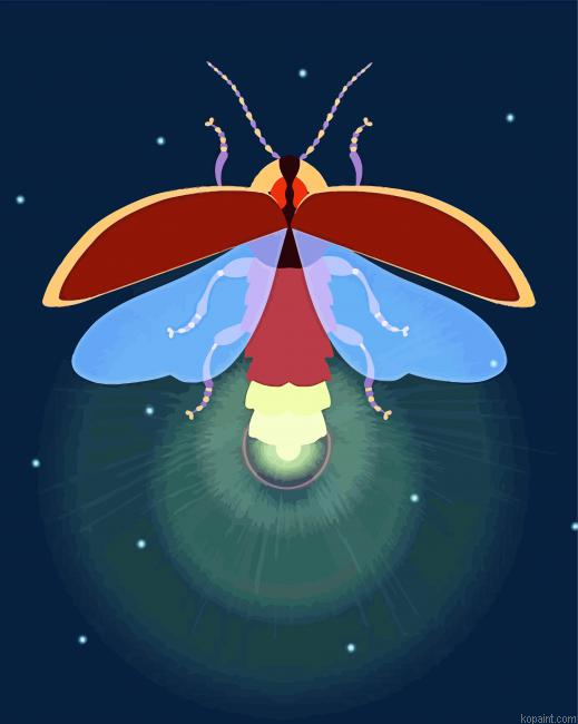 Firefly Insect Art Painting By Numberss.png
