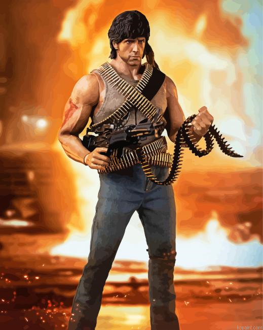 First Blood Rambo Poster Painting By Numberss.png