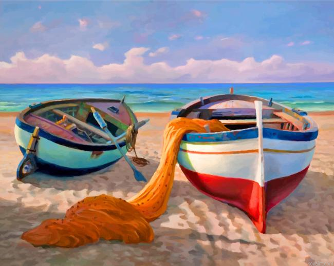 Fishing Boat Beachside Painting By Numberss.png