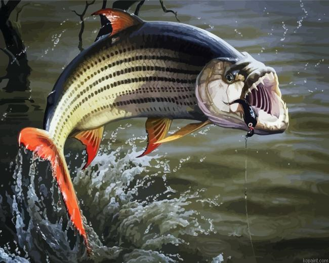 Fishing Tigerfish Art Paint By Numbers.png