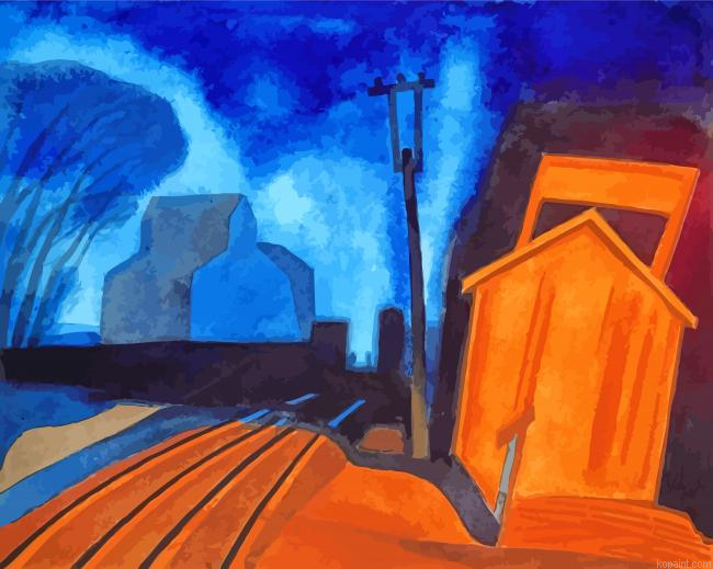 Flag Station Elizabeth New Jersey By Bluemner Painting By Numberss.png