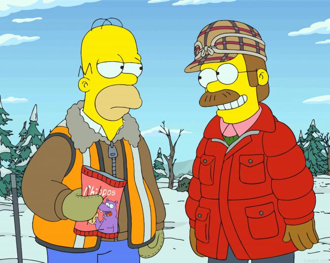 Flanders And Homer Painting By Numberss.png