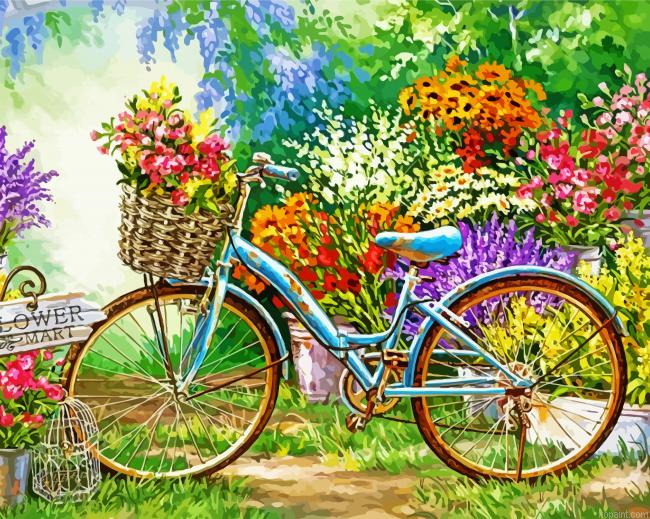 Floral Bike Painting By Numberss.png