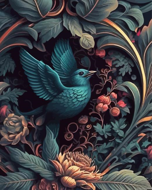 Floral Bird Painting By Numberss.png