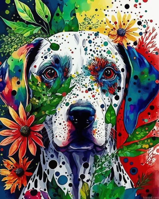 Floral Dog Painting By Numberss.png