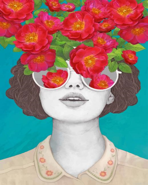 Floral Glasses Art New Painting By Numberss.png
