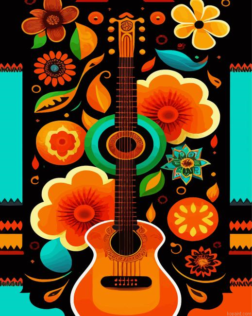 Floral Guitar Painting By Numberss.png