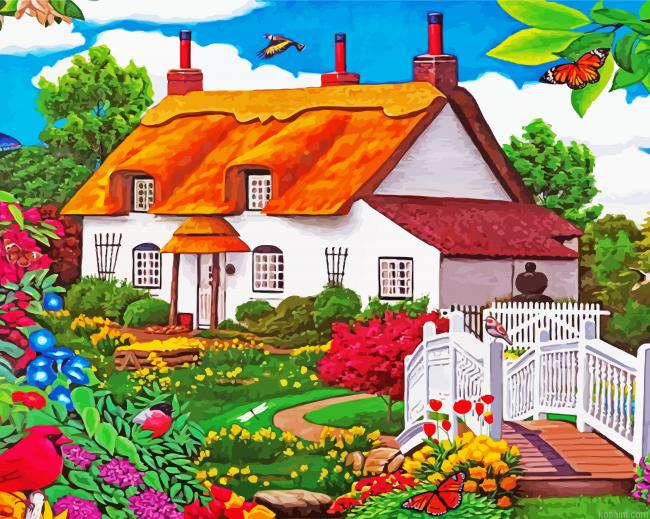Floral House Painting By Numberss.png