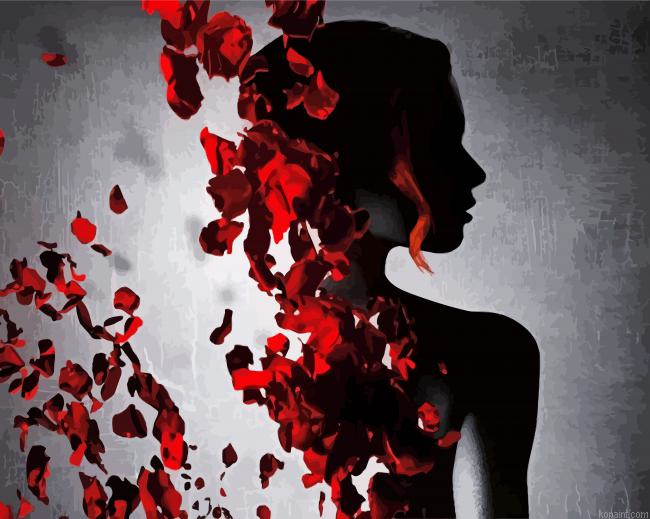 Floral Lady Art Painting By Numberss.png