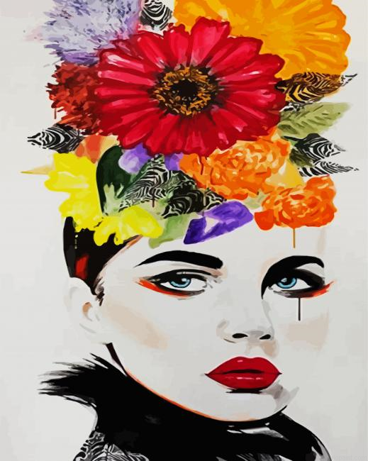 Floral Lady Paint by Numbers