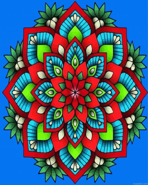Floral Mandala Art Painting By Numberss.png