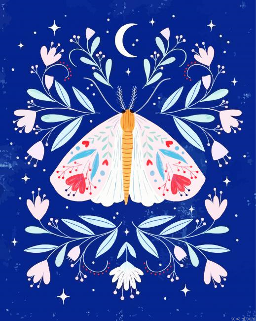 Floral Moth Butterfly Painting By Numberss.png