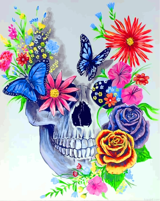 Floral Skull Paint By Numbers