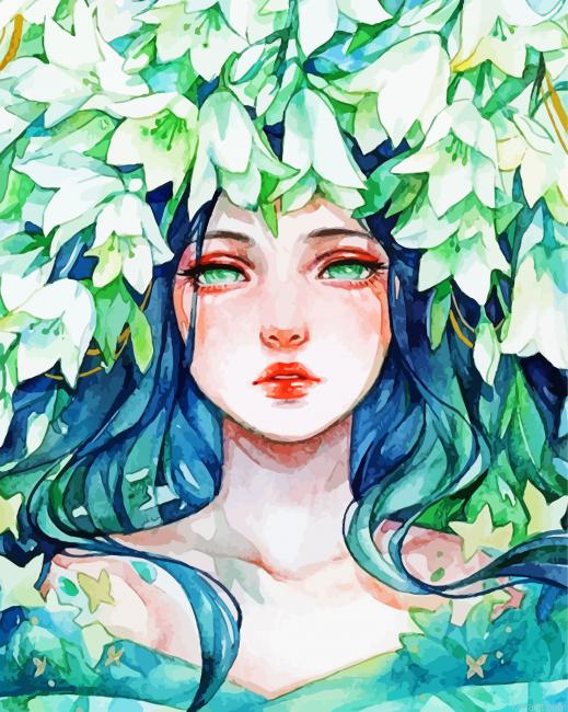 Floral Woman By Margaret Morales Painting By Numberss.png