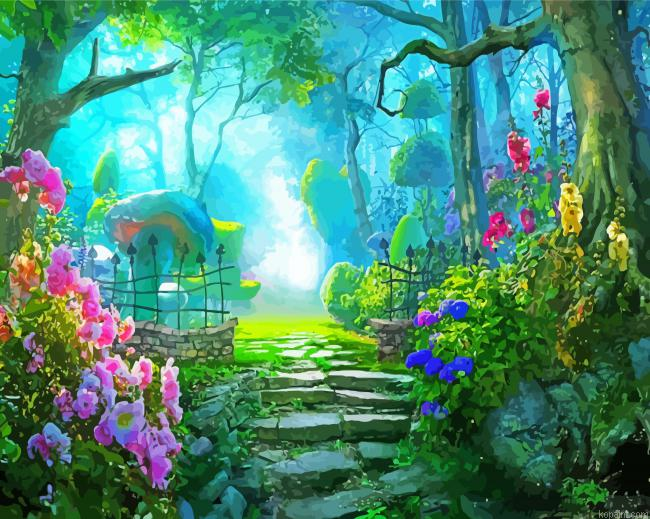 Flower Garden Art Painting By Numberss.png