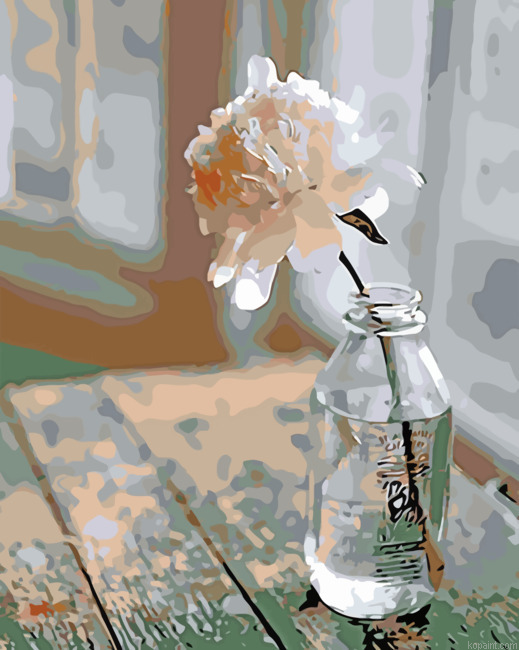 Flower In A Glass Bottle Painting By Numberss.png