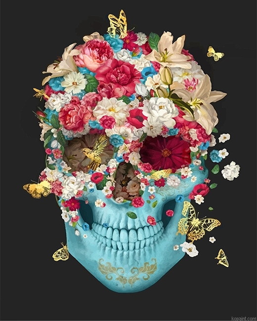 Flower Skull New Painting By Numberss.png