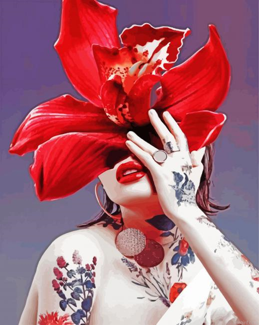 Flower Woman Painting By Numberss.png