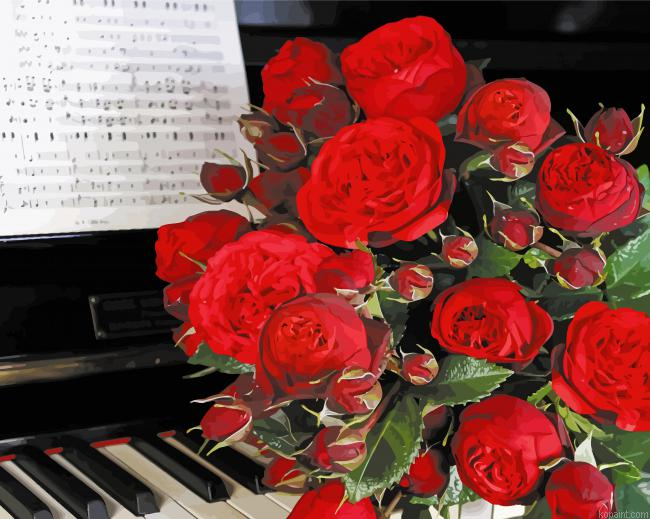Flowers And Piano Painting By Numberss.png