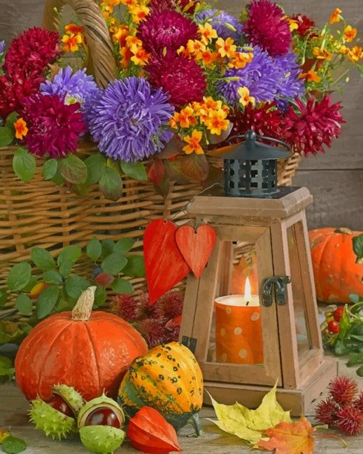 Flowers And Pumpkin New Painting By Numberss.png
