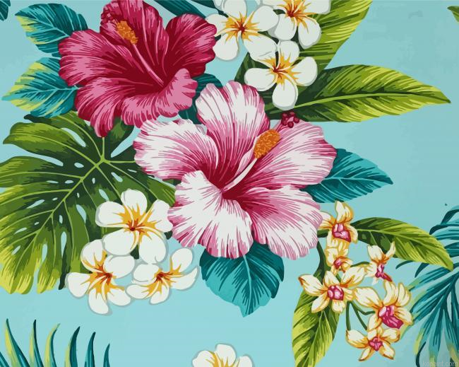 Flowers Art Illustration Paint By Numbers