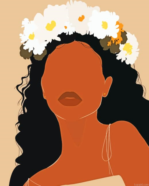 Flowers Black Girl New Painting By Numberss.png