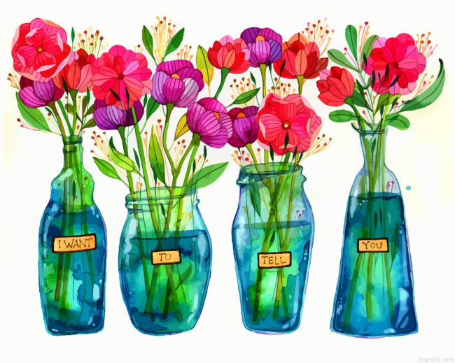 Flowers Bottles Painting By Numberss.png