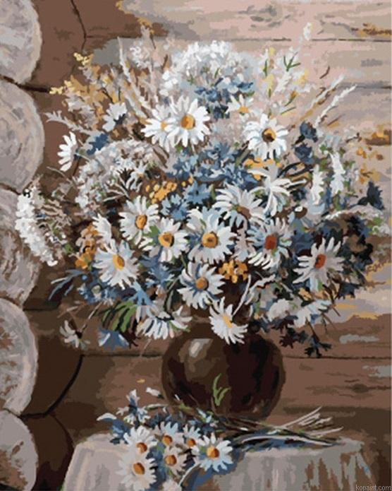 Flowers Hand Painted Flowers Painting By Numberss.png