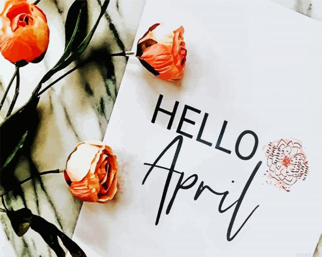 Flowers Hello April Painting By Numberss.png