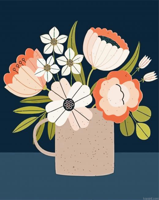 Flowers Illustration Art Painting By Numberss.png