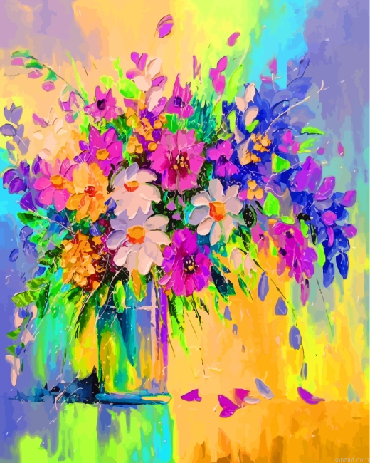 Flowers In A Vase Painting By Numberss.png