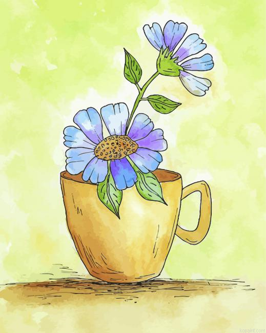 Flowers In Teacup Painting By Numberss.png
