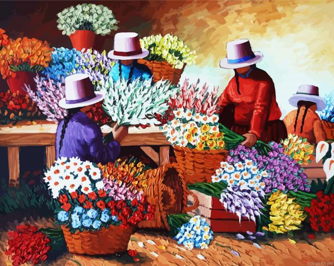 Flowers Market Painting By Numberss.png