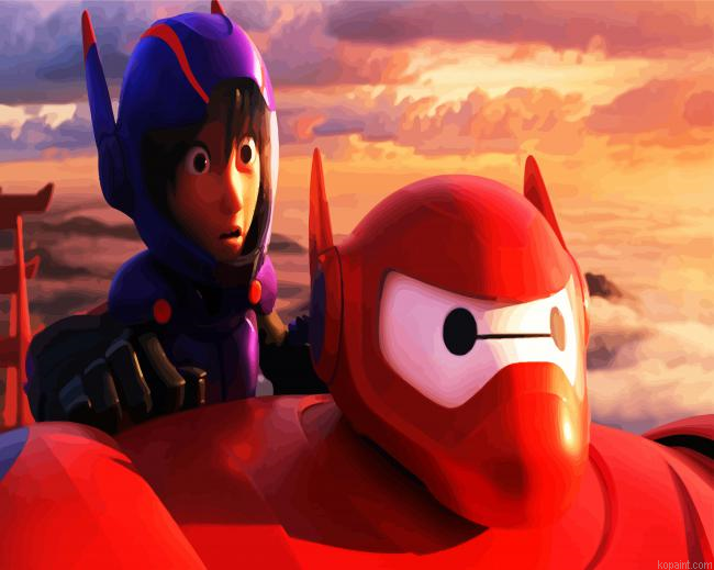 Flying Hiro Abmada And Baymax Paint By Numbers.png
