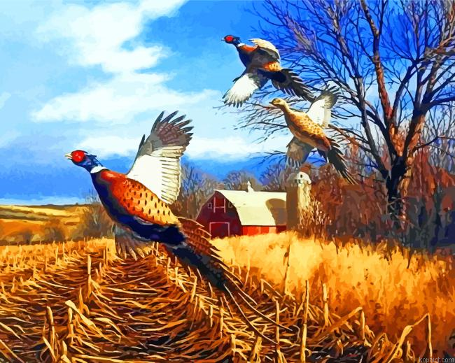 Flying Pheasant Painting By Numberss.png
