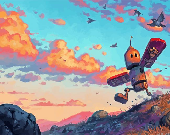 Flying Robot Art Painting By Numberss.png