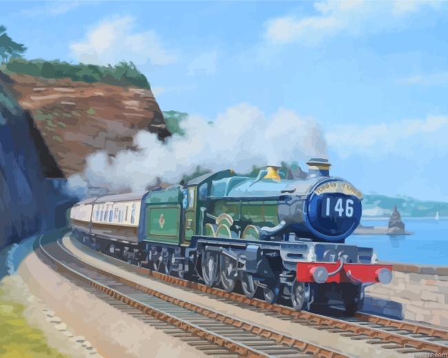 Flying Scotsman Old Train Painting By Numberss.png