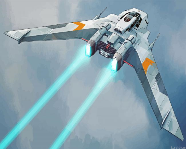 Flying Star Wars Ship Painting By Numberss.png