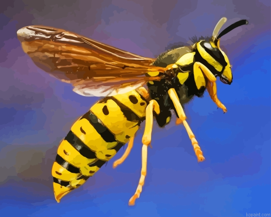 Flying Yellow Wasp Painting By Numberss.png