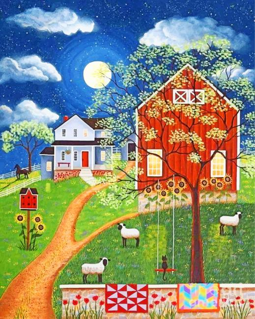 Folk Farm Art Painting By Numberss.png