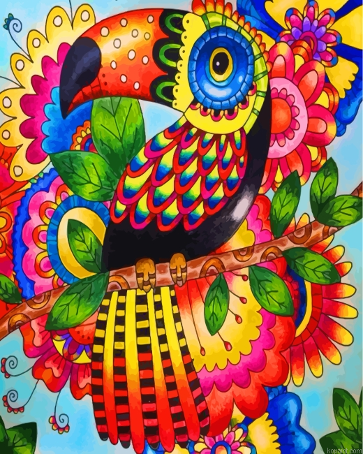 Folk Toucan Art Painting By Numberss.png