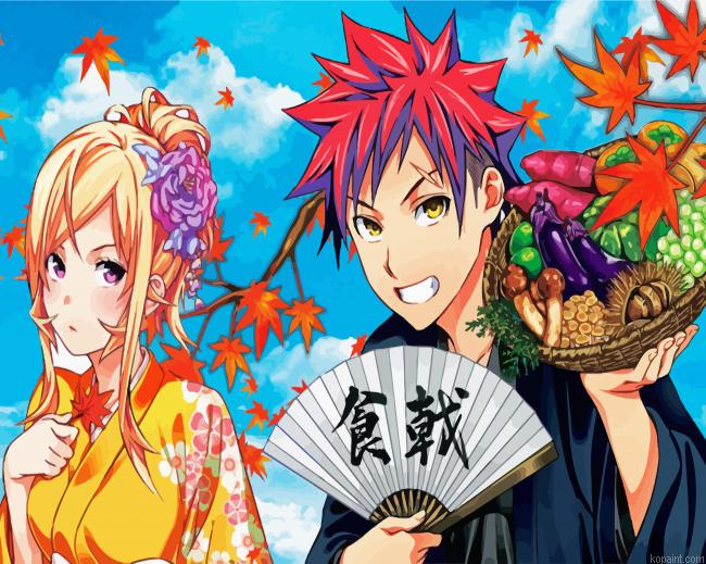 Food Wars Erina And Soma Yukihira Painting By Numberss.png