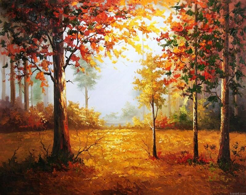 Forest Autumn Landscape Painting By Numberss.png