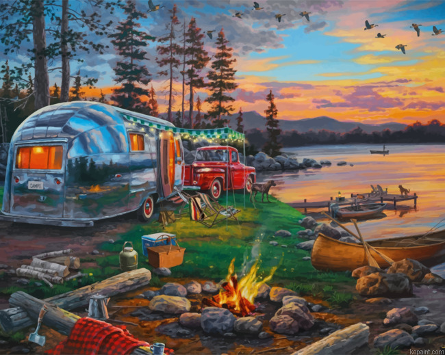 Forest Camping Nature Painting By Numberss.png