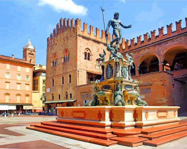Fountain Of Neptune Bologna Painting By Numberss.png