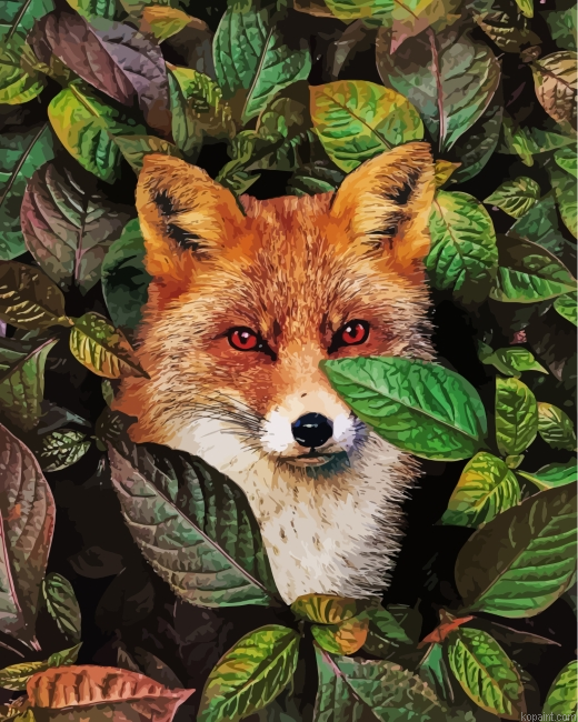 Fox With Red Eyes Painting By Numberss.png