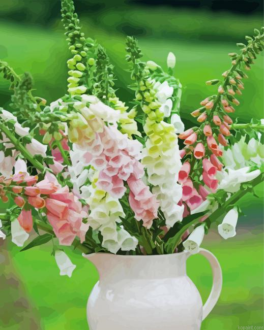 Foxglove Plant Vase Painting By Numberss.png