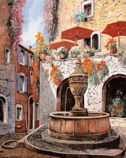 France St Paul De Vence Fountains Paint By Numbers.png